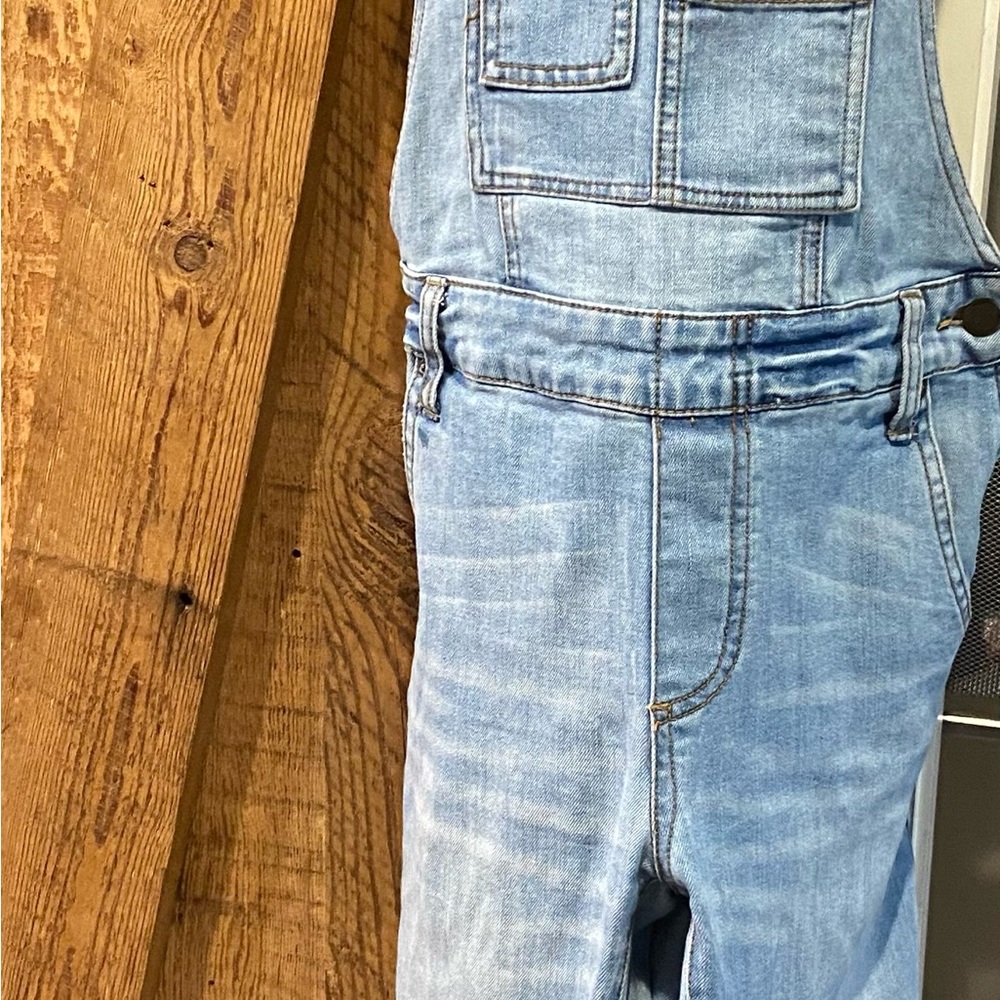 Free People Light Blue Denim Overalls